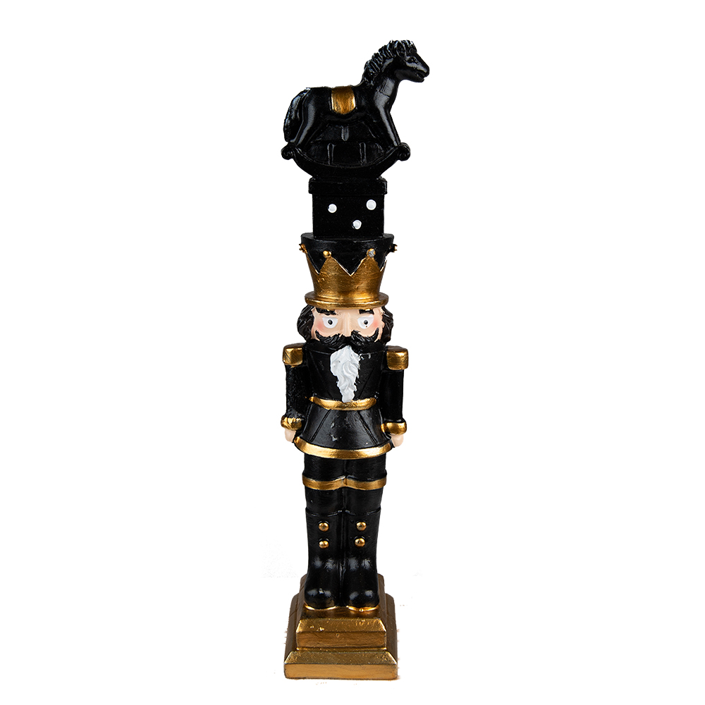 Clayre&Eef Kerstdecoratie Notenkraker 23 cm Zwart Polyresin afbeelding