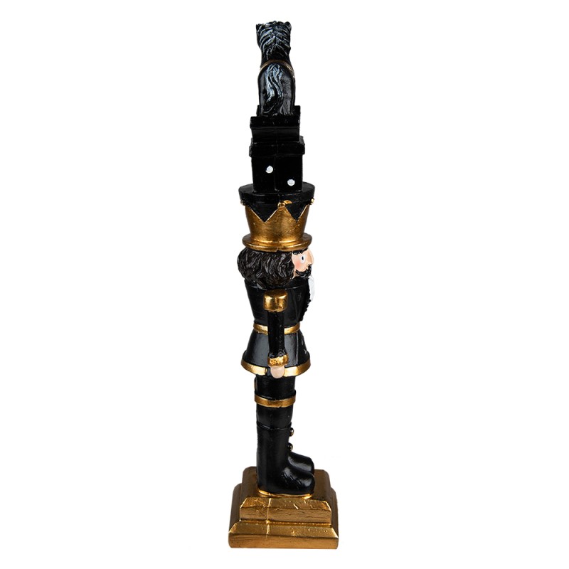 Clayre & Eef Weihnachtsdekoration Nussknacker 23 cm Schwarz Polyresin