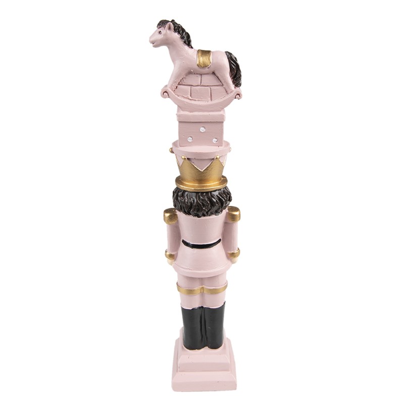 Clayre & Eef Décoration de Noël Casse-noisette 23 cm Rose Polyrésine