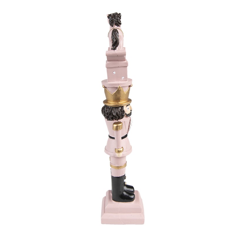 Clayre & Eef Décoration de Noël Casse-noisette 23 cm Rose Polyrésine