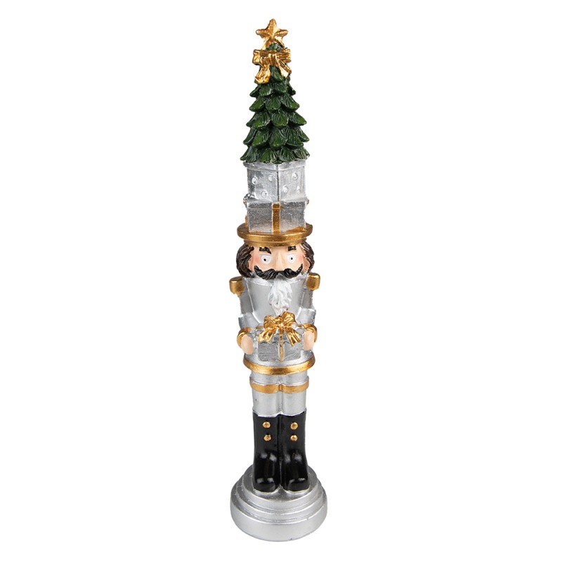 Clayre & Eef Christmas Decoration Nutcracker 25 cm Silver colored Polyresin