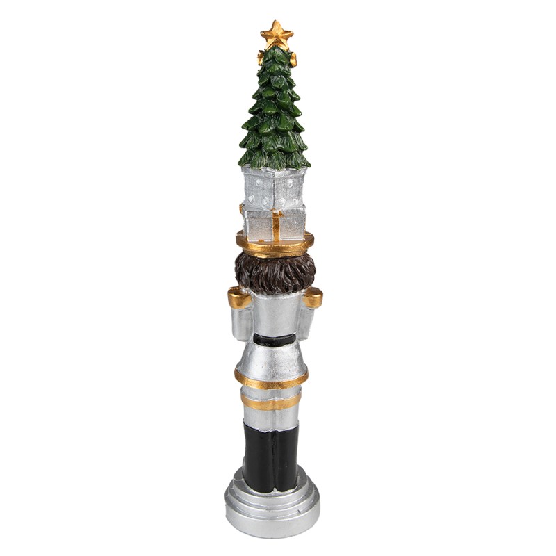 Clayre & Eef Christmas Decoration Nutcracker 25 cm Silver colored Polyresin