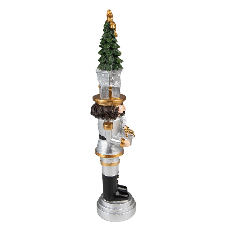 Clayre & Eef Christmas Decoration Nutcracker 25 cm Silver colored Polyresin