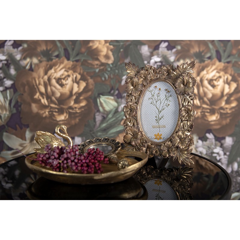 Clayre & Eef Decorative Bowl 25x20x9 cm Gold colored Plastic