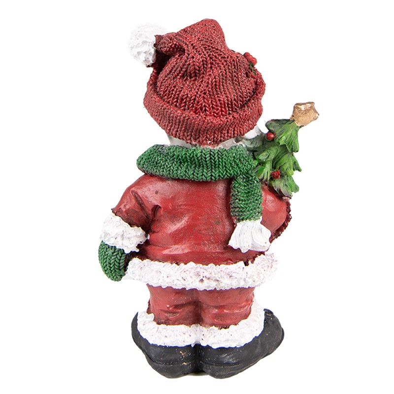 Clayre & Eef Statuetta Cane 15 cm Rosso Verde  Poliresina