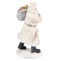Clayre & Eef Figur Weihnachtsmann 21 cm Beige Grau Polyresin