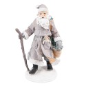 Clayre & Eef Figurine Père Noël 21 cm Gris Marron Polyrésine