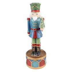 Clayre & Eef Kandelaar Notenkraker 24 cm Blauw Groen Kunststof