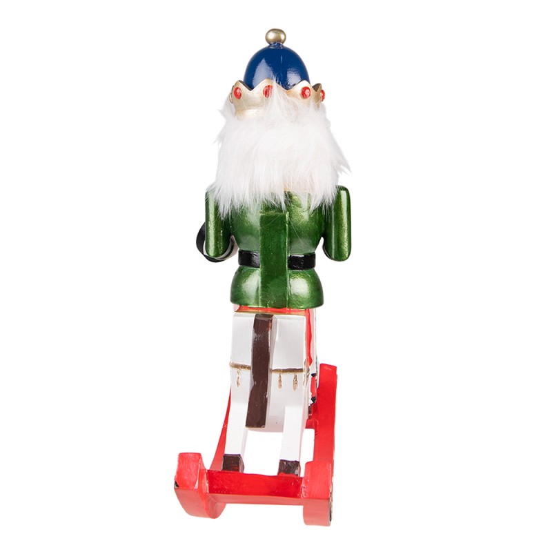 Clayre & Eef Figurine Nutcracker 29 cm White Green Polyresin