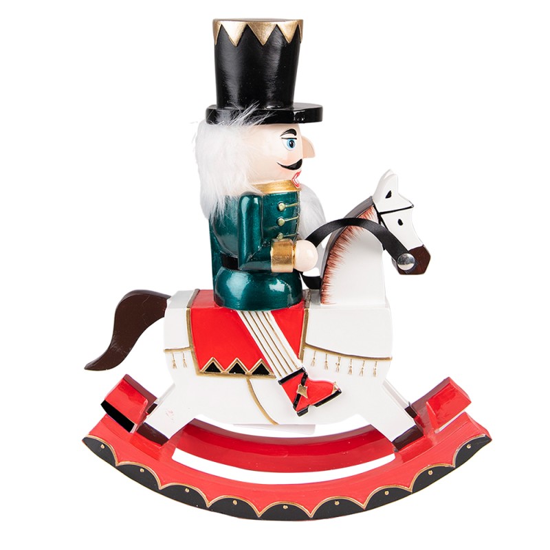 Clayre & Eef Figurine Nutcracker 29 cm White Green Polyresin