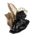 Clayre & Eef Beeld Leeuw 16 cm Zwart Goudkleurig Polyresin