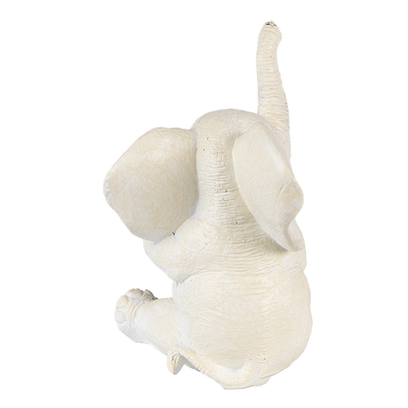 Clayre & Eef Statuetta Elefante 10 cm Bianco Rosa  Poliresina
