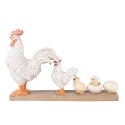 Clayre & Eef Figurine Poulet 21 cm Blanc Marron Polyrésine