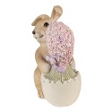 Clayre & Eef Figurine Rabbit 12 cm Brown Pink Polyresin