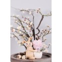 Clayre & Eef Figurine Rabbit 12 cm Brown Pink Polyresin