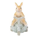Clayre & Eef Figurine Lapin 13 cm Marron Bleu Polyrésine