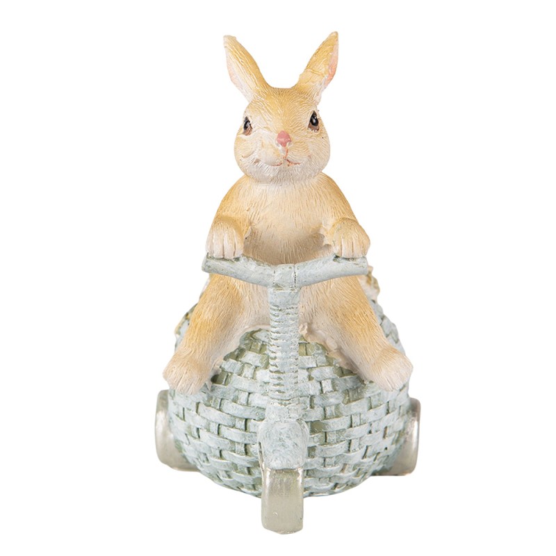 Clayre & Eef Figurine Lapin 13 cm Marron Bleu Polyrésine