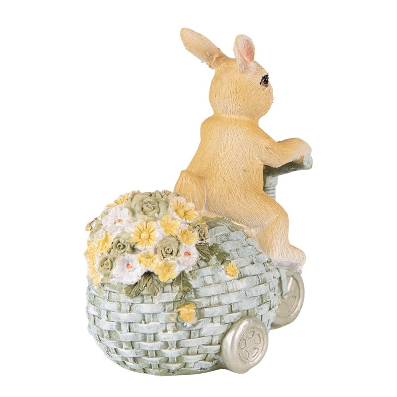Clayre & Eef Figurine Lapin 13 cm Marron Bleu Polyrésine