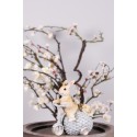 Clayre & Eef Figurine Lapin 13 cm Marron Bleu Polyrésine