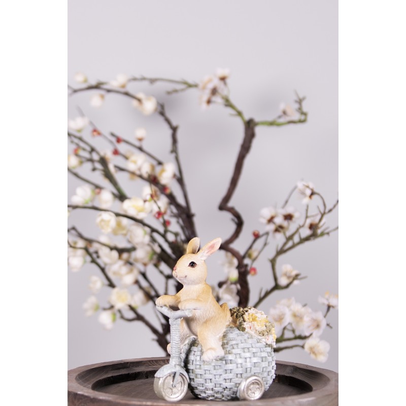Clayre & Eef Figurine Lapin 13 cm Marron Bleu Polyrésine