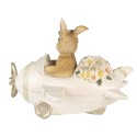 Clayre & Eef Figurine Rabbit 15x11x12 cm Beige Brown Polyresin