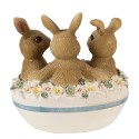 Clayre & Eef Figurine Lapin 12 cm Marron Beige Polyrésine