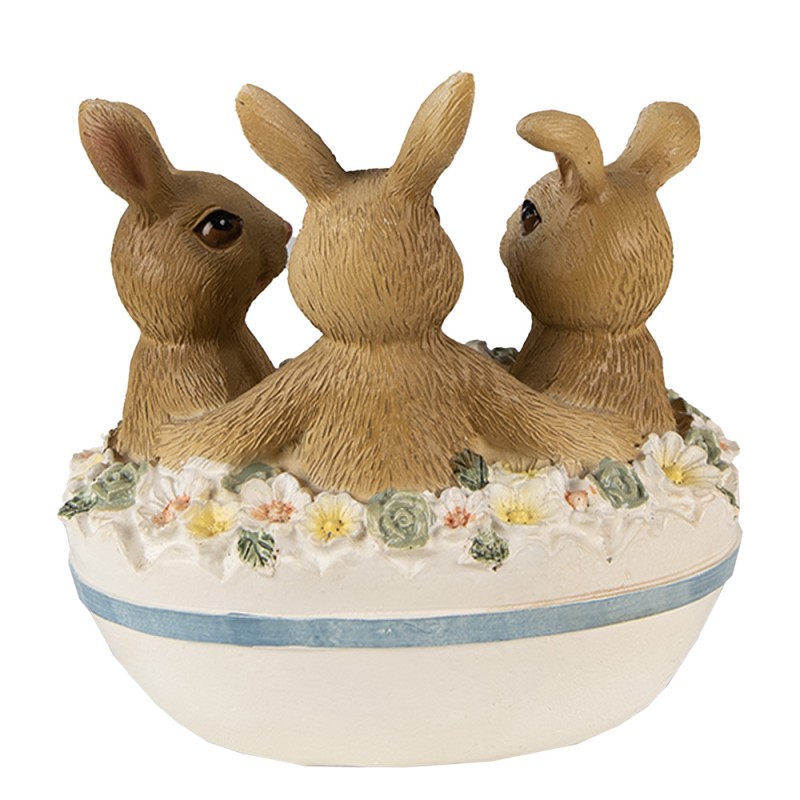 Clayre & Eef Figurine Lapin 12 cm Marron Beige Polyrésine