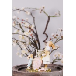 Clayre & Eef Beeld Konijn 13 cm Bruin Geel Polyresin