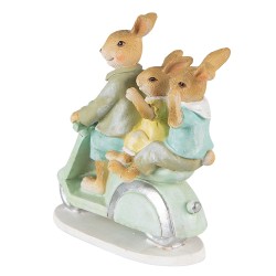 Clayre & Eef Figur Kaninchen 15 cm Grün Braun Polyresin