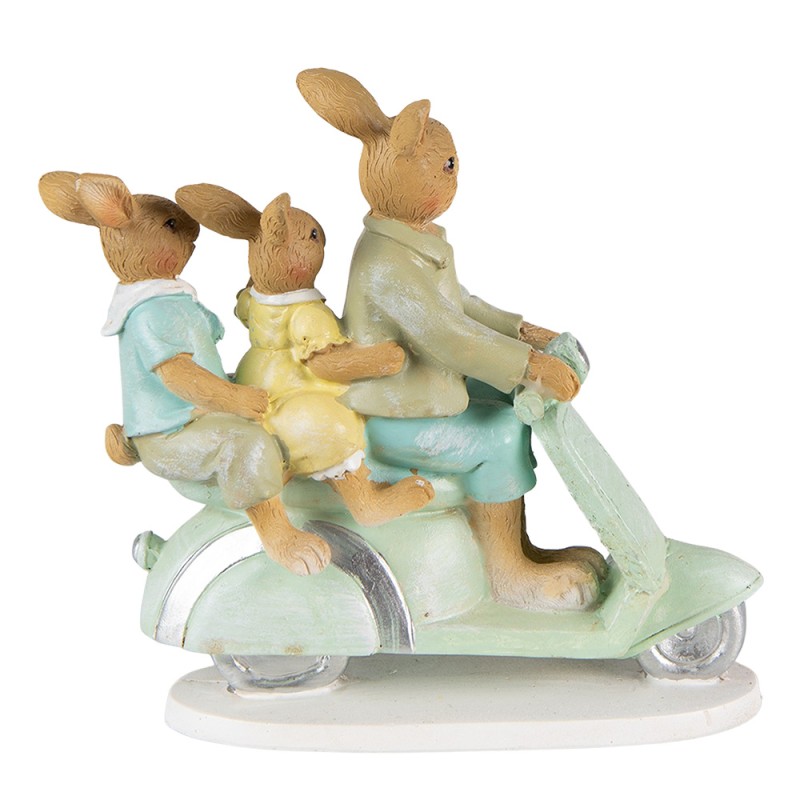Clayre & Eef Figur Kaninchen 15 cm Grün Braun Polyresin