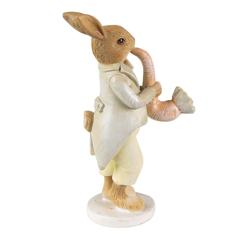 Clayre & Eef Figurine Lapin 16 cm Vert Jaune Polyrésine