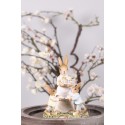 Clayre & Eef Figurine Lapin 15 cm Jaune Marron Polyrésine