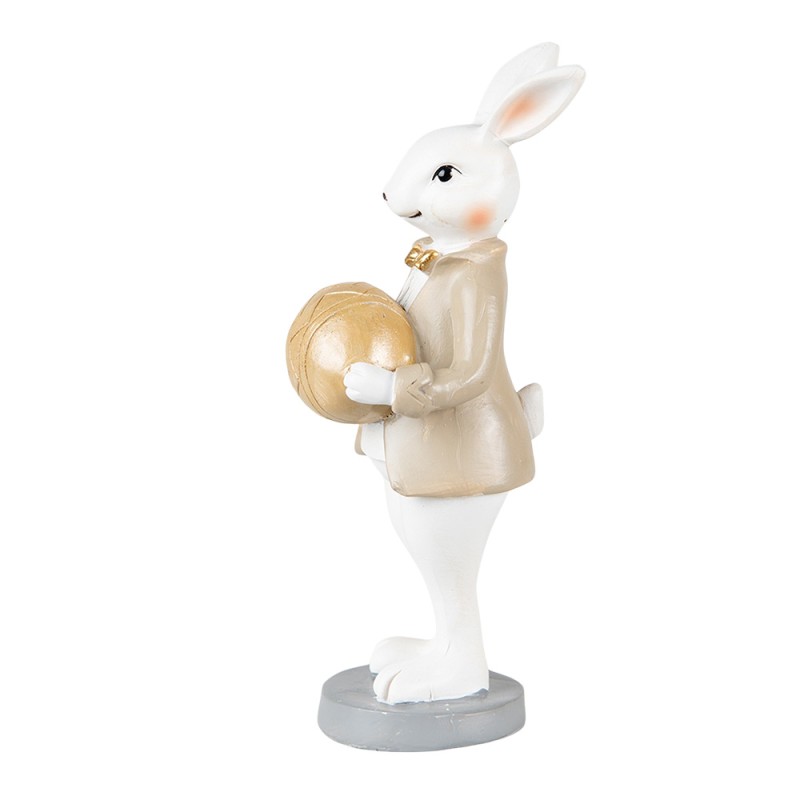 Clayre & Eef Figurine Lapin 15 cm Beige Marron Polyrésine