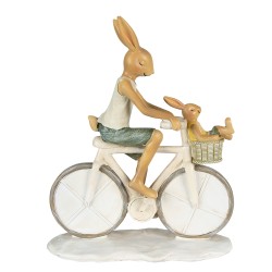 Clayre & Eef Beeld Konijn 18x7x22 cm Wit Beige Polyresin