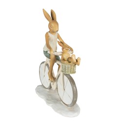 Clayre & Eef Beeld Konijn 18x7x22 cm Wit Beige Polyresin