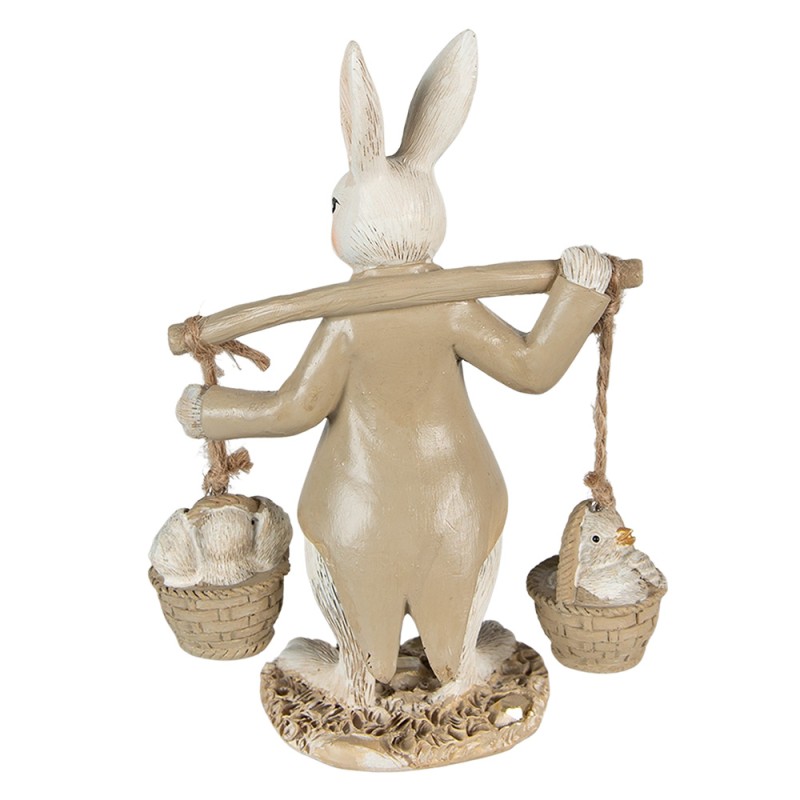 Clayre & Eef Figurine Lapin 17 cm Beige Marron Polyrésine