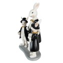 Clayre & Eef Figurine Rabbit 16x8x21 cm Black White Polyresin