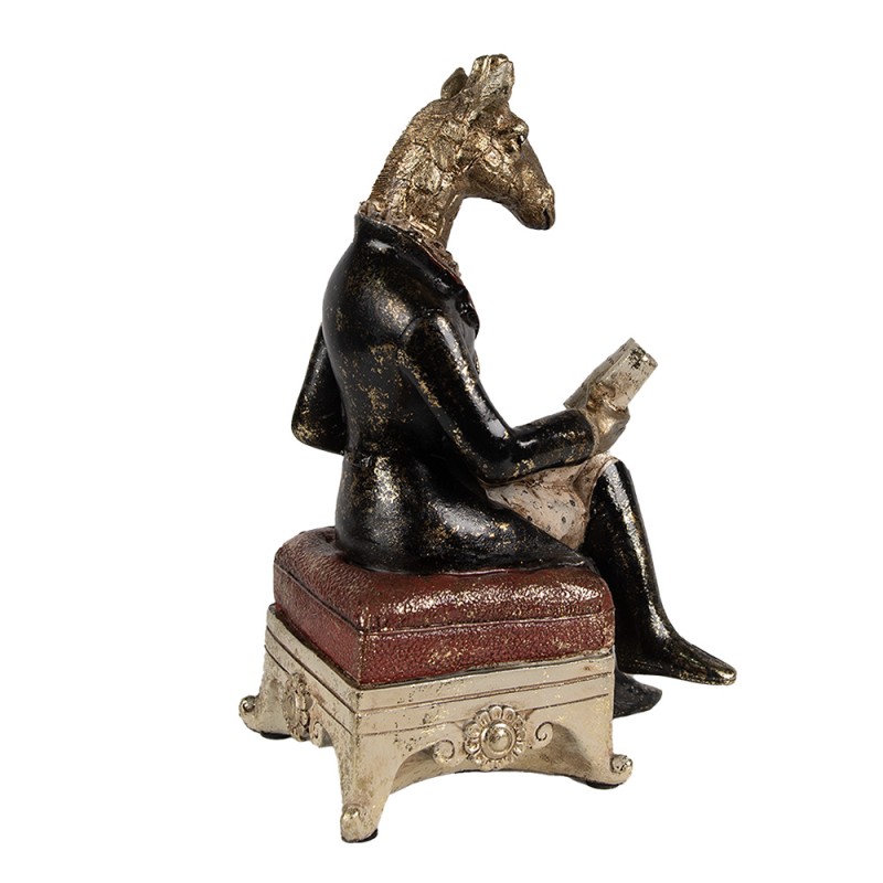 Clayre & Eef Figur Giraffe 22 cm Goldfarbig Schwarz Polyresin