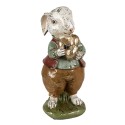 Clayre & Eef Figurine Rabbit 9x12x22 cm Beige Red Polyresin
