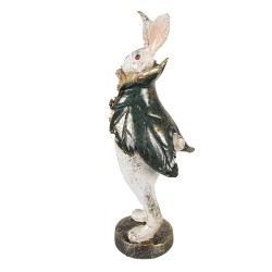 Clayre & Eef Figur Kaninchen 10x10x29 cm Beige Grün Polyresin