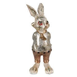 Clayre & Eef Statuetta Coniglio 6x7x14 cm Beige Color oro Poliresina