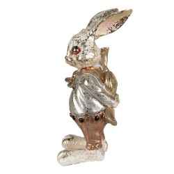 Clayre & Eef Statuetta Coniglio 6x7x14 cm Beige Color oro Poliresina