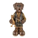 Clayre & Eef Figur Hund 16x14x34 cm Braun Grün Polyresin