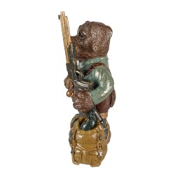 Clayre & Eef Figurine Chien 20x13x32 cm Marron Vert Polyrésine