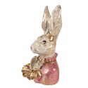 Clayre & Eef Figurine Rabbit 11x12x24 cm Beige Pink Polyresin