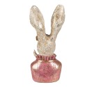 Clayre & Eef Figurine Rabbit 11x12x24 cm Beige Pink Polyresin