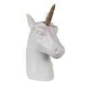 Clayre & Eef Statuetta Unicorno 15 cm Bianco Poliresina