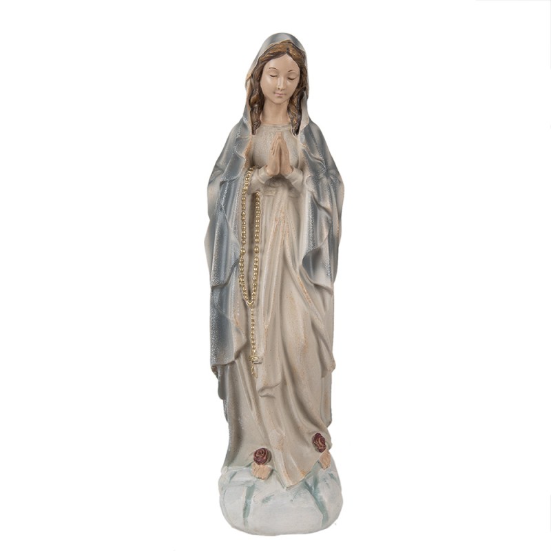 Clayre & Eef Beeld Maria 35 cm Grijs Polyresin