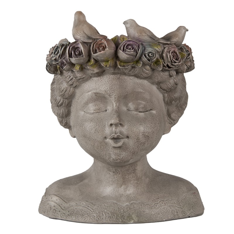 Clayre & Eef Innenblumentopf 26 cm Grau Polyresin