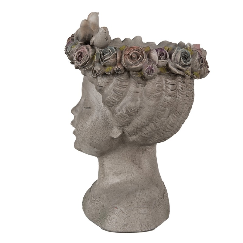 Clayre & Eef Innenblumentopf 26 cm Grau Polyresin